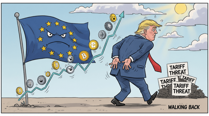 Crypto Market Sees Mild Recovery as Trump Walks Back Tariff Threat on Europe